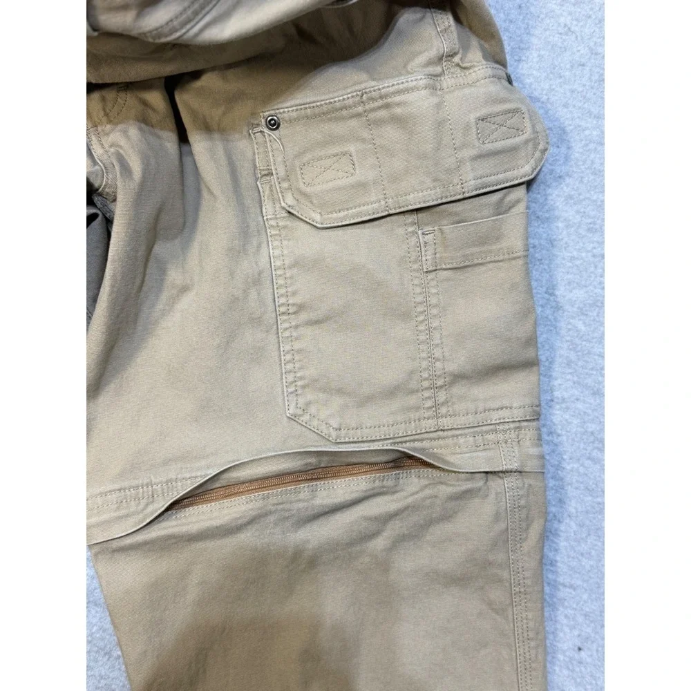 Duluth Trading Co Flex Fire Hose Convertible Cargo Pants Khaki 36x32 Men (36x28)